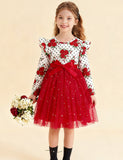 Valentine's Day Rose Long Sleeve Dress