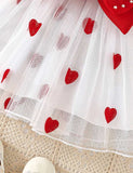 Valentine's Day Bow Heart Tulle Dress