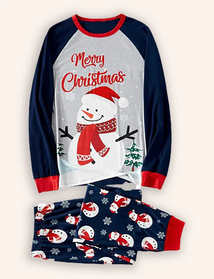 Christmas Snowman Print Family Matching Pajamas Sets