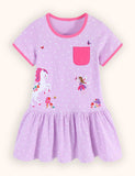 Cute Unicorn Embroidered Dress