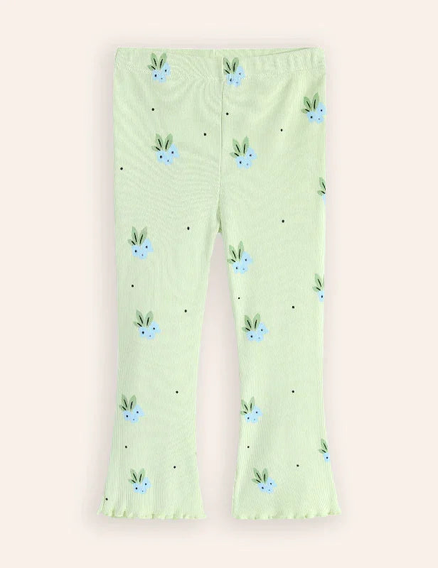 Flower Print Flared Leggings