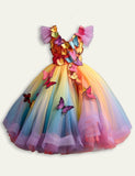 Butterfly Appliqué Tulle Long Dress - Bebehanna