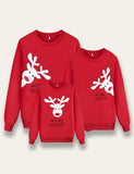 Christmas Elk Print Family Matching Sweater