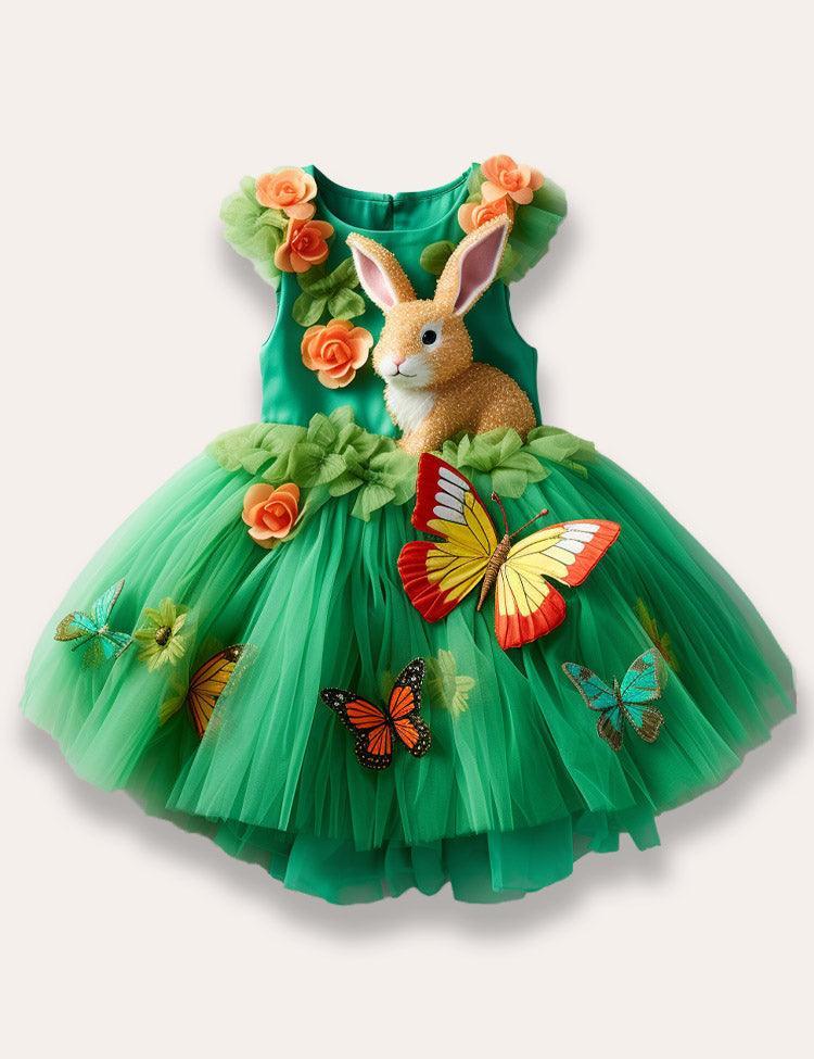 Clearance Sale - Easter Bunny&Butterfly Embroidery Tulle Dress - Mini Taylor