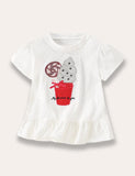 Cute Ice-Cream Appliqué T-shirt - Bebehanna