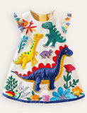 Fun Dinosuar Appliqué Dress