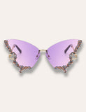 Diamond Butterfly Rimless Sunglasses - Bebehanna