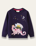 Dinosaur Appliqué Long-Sleeved Sweater - Bebehanna