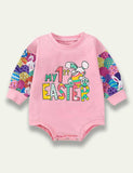 Easter Bunny Letter Printed Romper