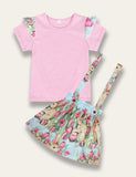 Easter Bunny Print Suspender Skirt Set - Bebehanna