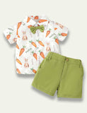 Easter Cartoon Rabbit Carrot Printed Suit