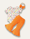 Easter Cute Bunny Printed Romper+Pants - Bebehanna