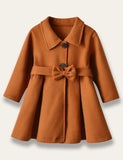 Elegant Bow Mid-length Coat - Bebehanna