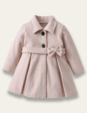 Elegant Bow Mid-length Coat - Bebehanna