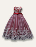 Elegant Princess Floral Tulle Party Dress - Bebehanna