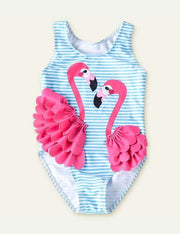 Flamingos Appliqué One-Piece Swimsuit - Mini Taylor