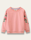 Floral Embroidered Long-Sleeved Sweater