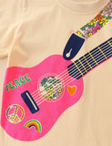 Floral Guitar Printed T-Shirt - Bebehanna