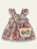 Flower Printed Sleeveless Dress+Floral Bow Bag - Mini Taylor