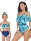 Flower Printed Tulle Family Matching Swim Suit - Bebehanna