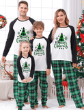 Green Plaid Christmas Tree Printed Family Matching Pajamas