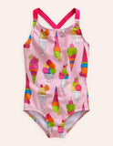 Ice Cream Cross-back Printed Swimsuit - Mini Taylor