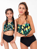 Lemon Printed Ruffled Family Matching Swim Suit - Bebehanna