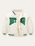Letter Printed Baseball Jacket