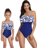 Lotus Pleated Coconut Printed Family Matching Swim Suit - Bebehanna