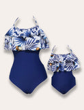 Lotus Pleated Coconut Printed Family Matching Swim Suit - Bebehanna