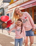 Mom and Me Valentine's Day Heart Printed Sweatshirt