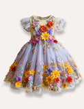 Summer Clearance - Wonderland Flower Embroidery Tulle Party Dress