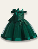 One-shoulder Bow Tulle Party Dress - Bebehanna