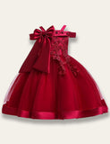 One-shoulder Bow Tulle Party Dress - Bebehanna