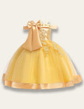 One-shoulder Bow Tulle Party Dress - Bebehanna