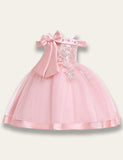 One-shoulder Bow Tulle Party Dress - Bebehanna