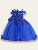 One-shoulder Bow Tulle Party Dress - Bebehanna