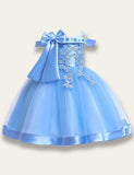 One-shoulder Bow Tulle Party Dress - Bebehanna