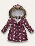 Purple Heart Shape Graffiti Coat - Bebehanna