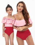 Ruffled High Waisted Family Matching Swim Suit - Bebehanna