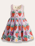 Sleeveless Fun Strawberry Appliqué Dress - Mini Taylor