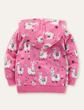 Alpaca Cartoon Printed Hoodie - Bebehanna