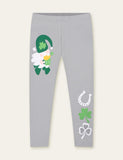 Alpaca Embroidered Penguin Printed Leggings - Bebehanna