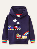 Animal Train Appliqué Hoodie - Bebehanna