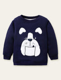 Animal Unicorn Appliqué Embroidered Sweatshirt - Bebehanna