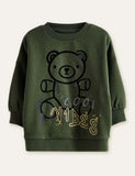 Bear Printed Sweatshirt - Bebehanna