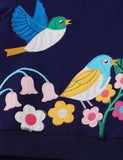 Bird Flower Appliqué Sweatshirt - Bebehanna