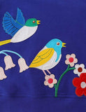 Bird Flower Appliqué Sweatshirt - Bebehanna