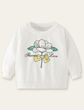 Bowknot Flower Printed Sweatshirt