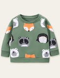 Cartoon Animal Printed Sweatshirt - Bebehanna